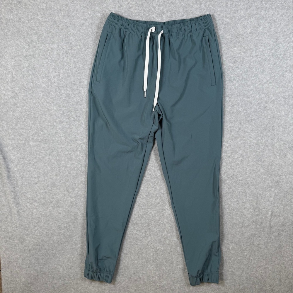Cove USA Mens Performance Joggers Teal Blue Gray Stretch Size Large Fits 30x29